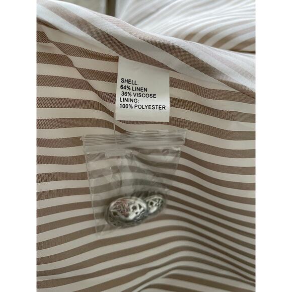 Tocca New Cream Ivory Linen Viscose Trench Coat Belted - Picture 12 of 12